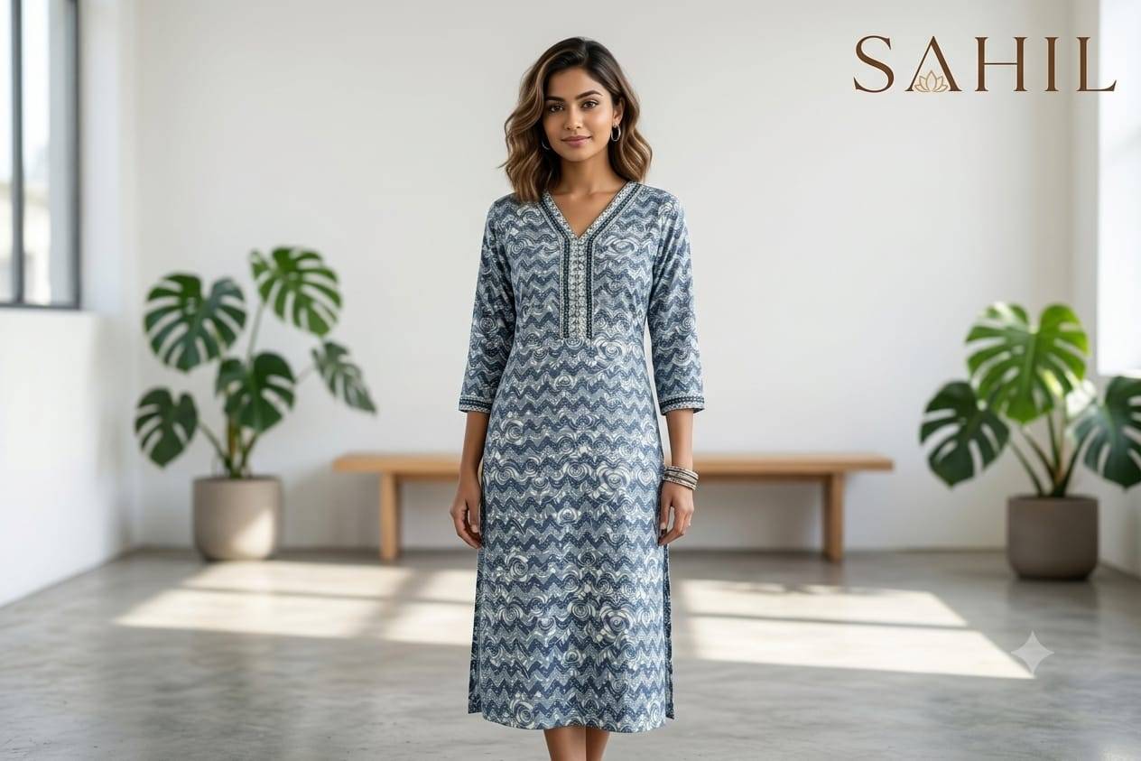 1045 Series By Fashid Wholesale Designer Ethnic Wear Collection Rayon print Kurtis At Wholesale Price